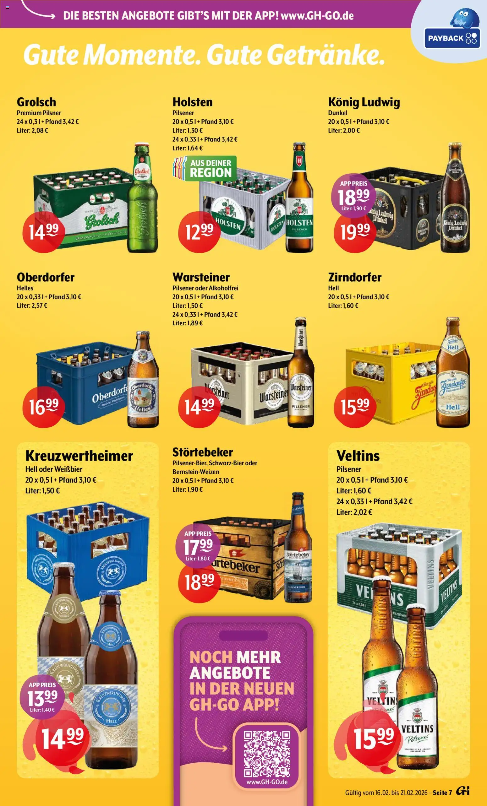 Getränke Hoffmann - Hamburg – gültig ab 16.02.2026 | Seite: 7 | Produkte: Weißbier, Holsten, Warsteiner, Veltins
