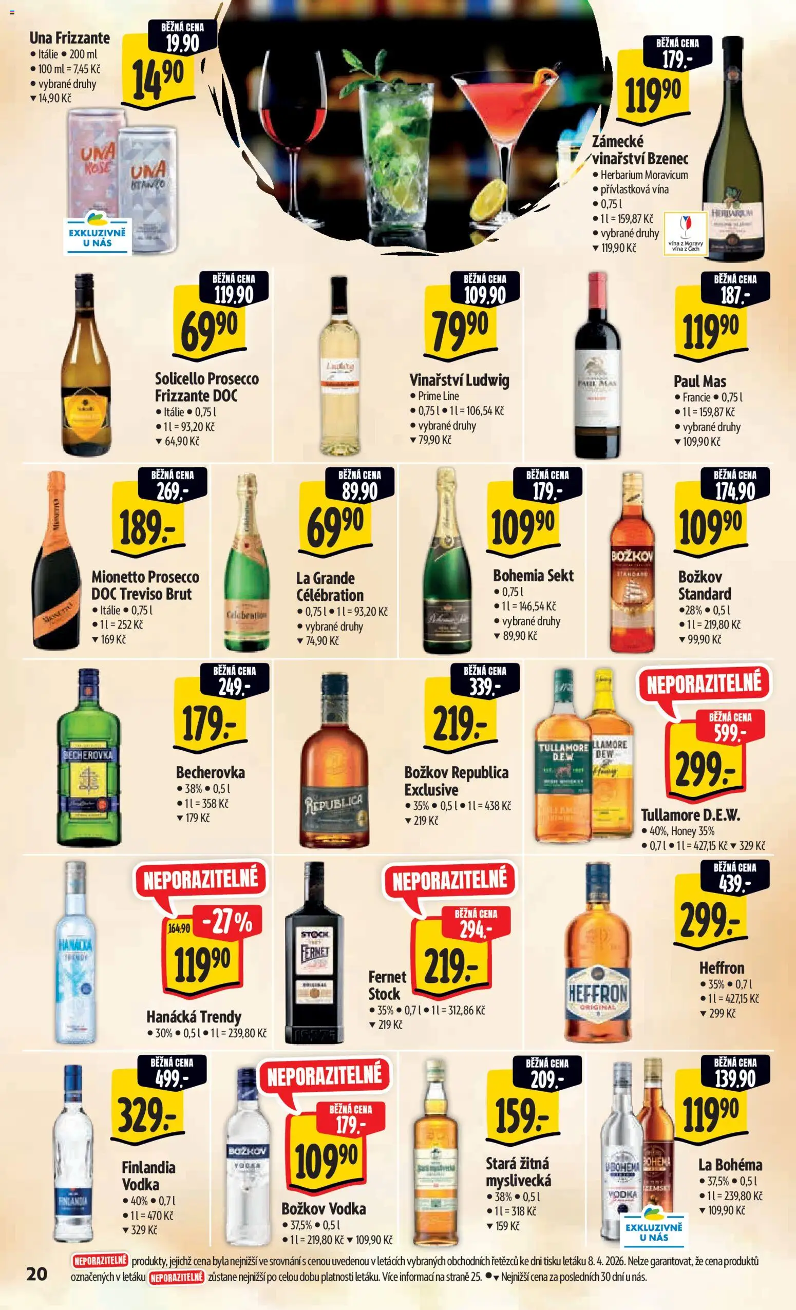 Albert leták - Hypermarket - Harfa od 15.04.2026 | Strana: 28 | Produkty: Vodka, Sekt, Solicello prosecco, Republica