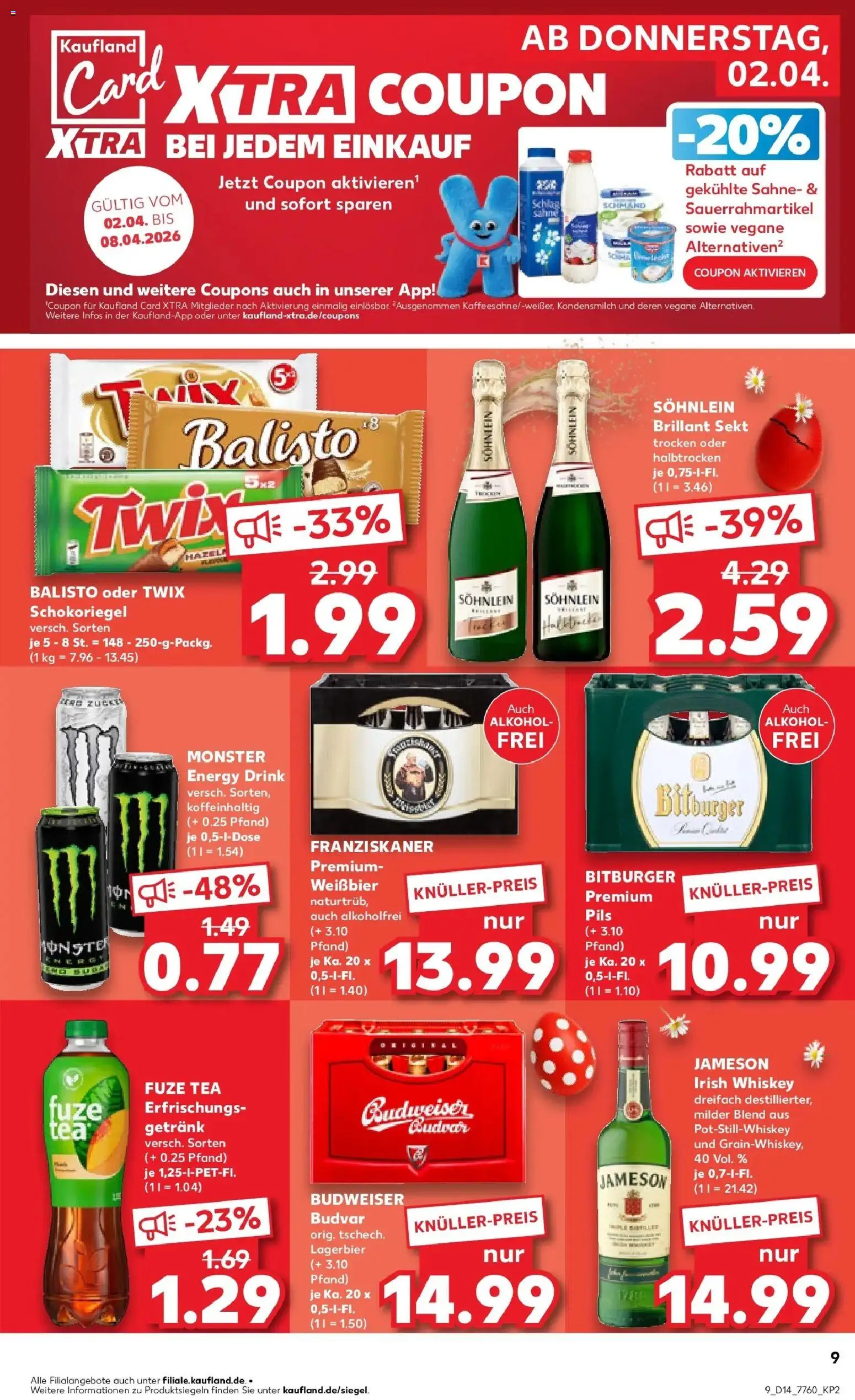 Kaufland Prospekt Weißenburg In Bayern	 – gültig ab 30.03.2026 | Seite: 23 | Produkte: Weißbier, Jameson, Monster, Budweiser