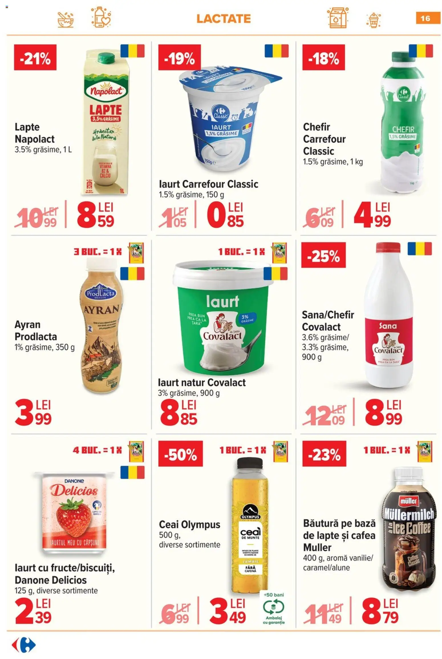 Noul catalog Carrefour – valabil de la 15.04.2026 | Pagină: 17 | Produse: Lapte, Iaurt, Cafea, Ceai