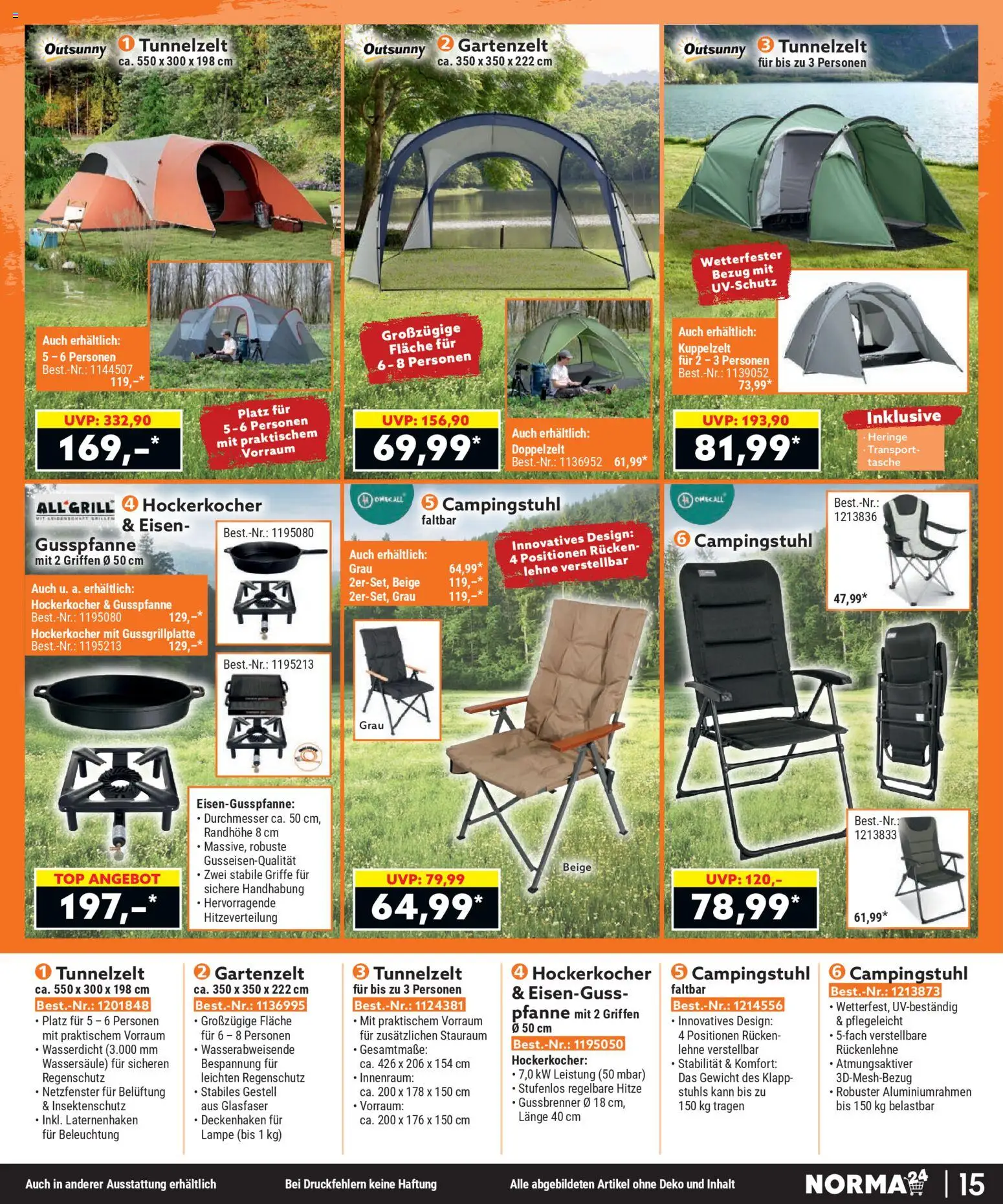 Norma Bestellmagazin April 2026 – gültig ab 01.04.2026 | Seite: 15 | Produkte: Top, Tasche, Gewicht, Lampe