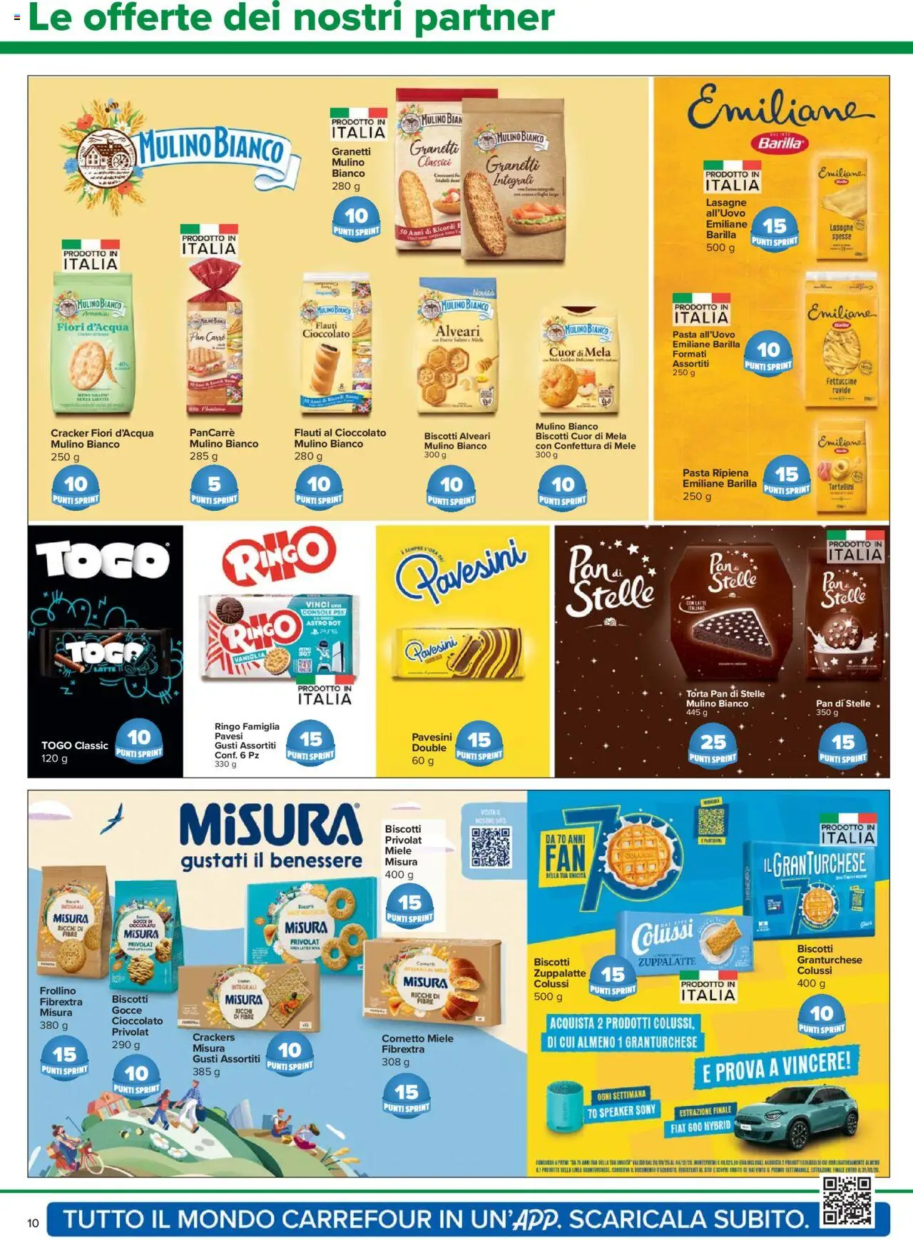Volantino Carrefour del 24.10.2025 | Pagina: 10 | Prodotti: Cornetto, Crackers, Miele, Fettuccine