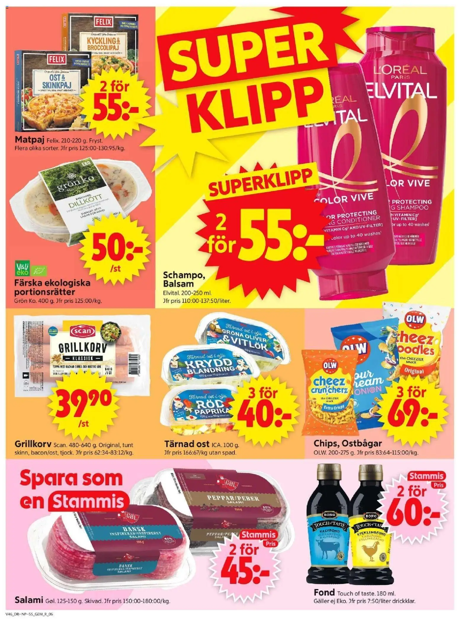 ICA Supermarket reklamblad aktuell från 10.11.2025 | Sida: 8 | Produkter: Oliver, Balsam, Grillkorv, Olja