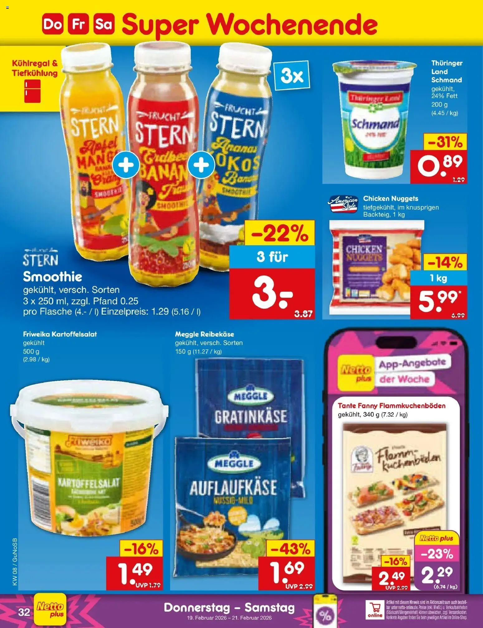 Netto Marken-Discount prospekt Machern	 – gültig ab 16.02.2026 | Seite: 46 | Produkte: Äpfel, Ananas, Reibekase
