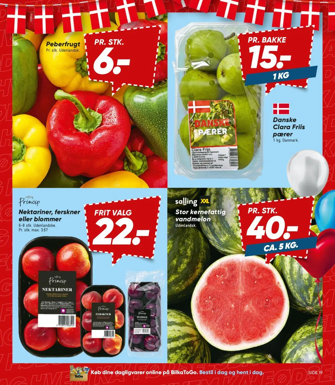 Bilka Tilbudsavis gyldig fra 22.08.2025 | Side: 21 | Produkter: Ferskner, Blommer, Nektariner, Peberfrugt