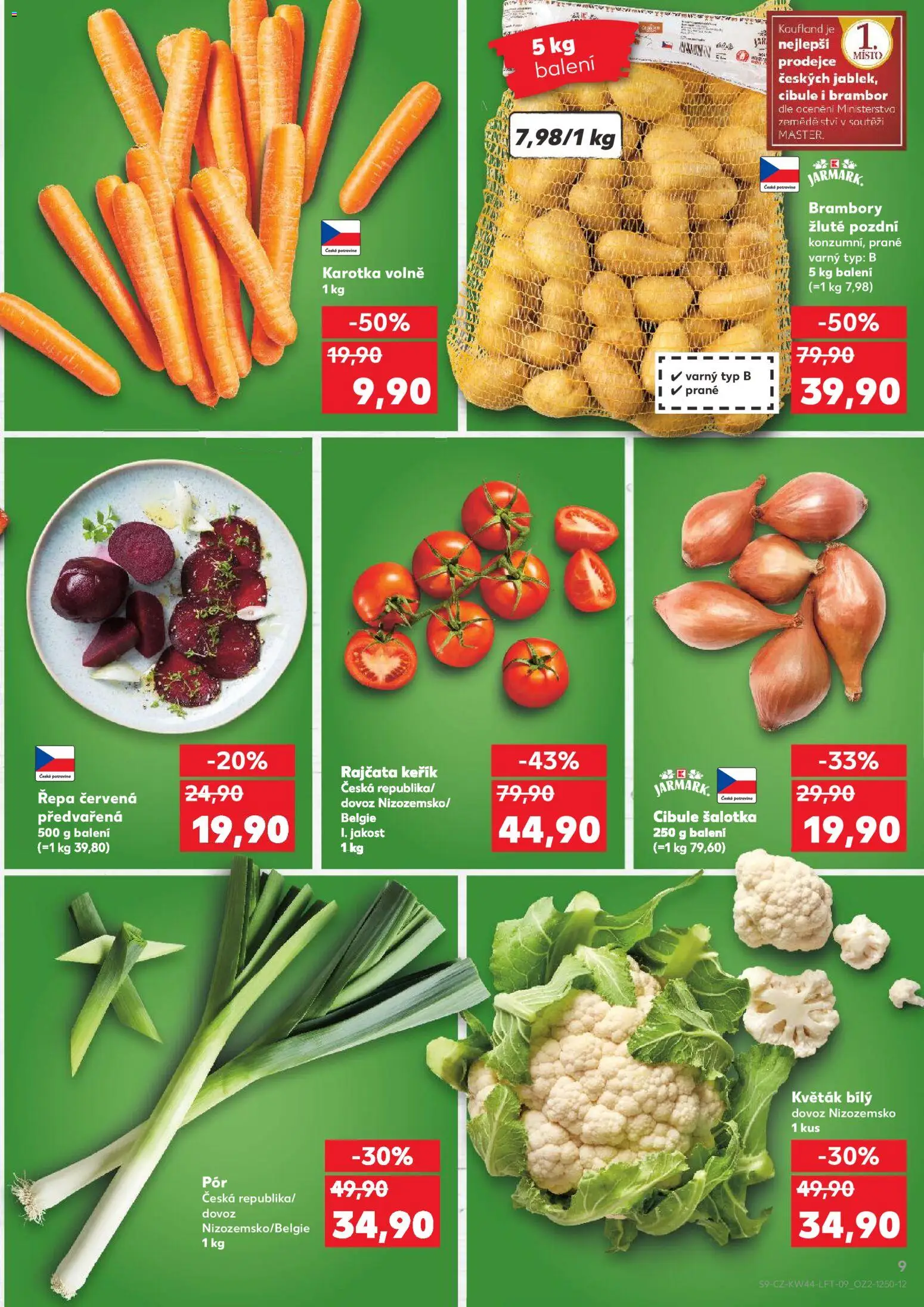 Kaufland leták - Kolín od 29.10.2025 | Strana: 9 | Produkty: Šalotka, Rajčata, Brambory, Cibule