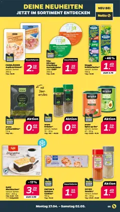 Netto Prospekt 	 ab 27.04.2026 gültig | Seite: 5 | Produkte: Butter, Pfeffer, Pasta, Kuchen