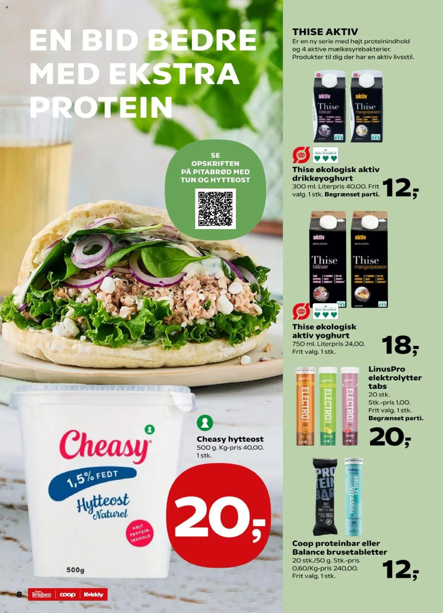 Kvickly tilbudsavis – gyldig fra 01.01.2026 | Side: 8 | Produkter: Blåbær, Hytteost, Tun, Drikkeyoghurt