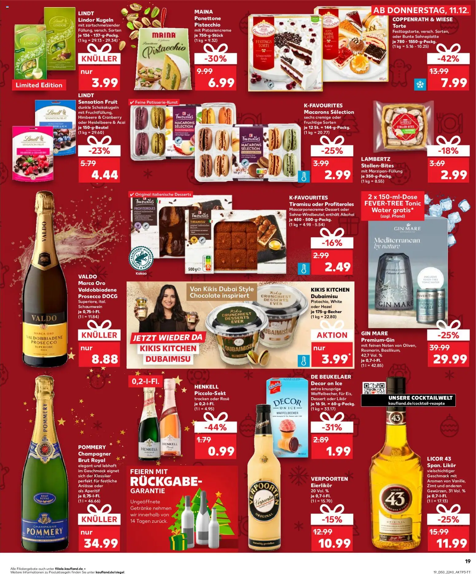 Kaufland prospekt Speyer	 – gültig ab 14.12.2025 | Seite: 19 | Produkte: Likör, Prosecco, Lindt, Sahne
