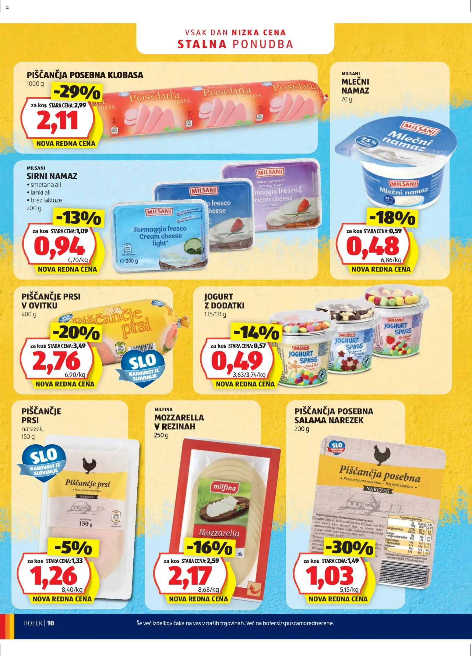 Hofer SI katalog | vrijedi od 23.12.2025 | Stranica: 10 | Proizvodi: Mozzarella, Jogurt, Salama, Namaz