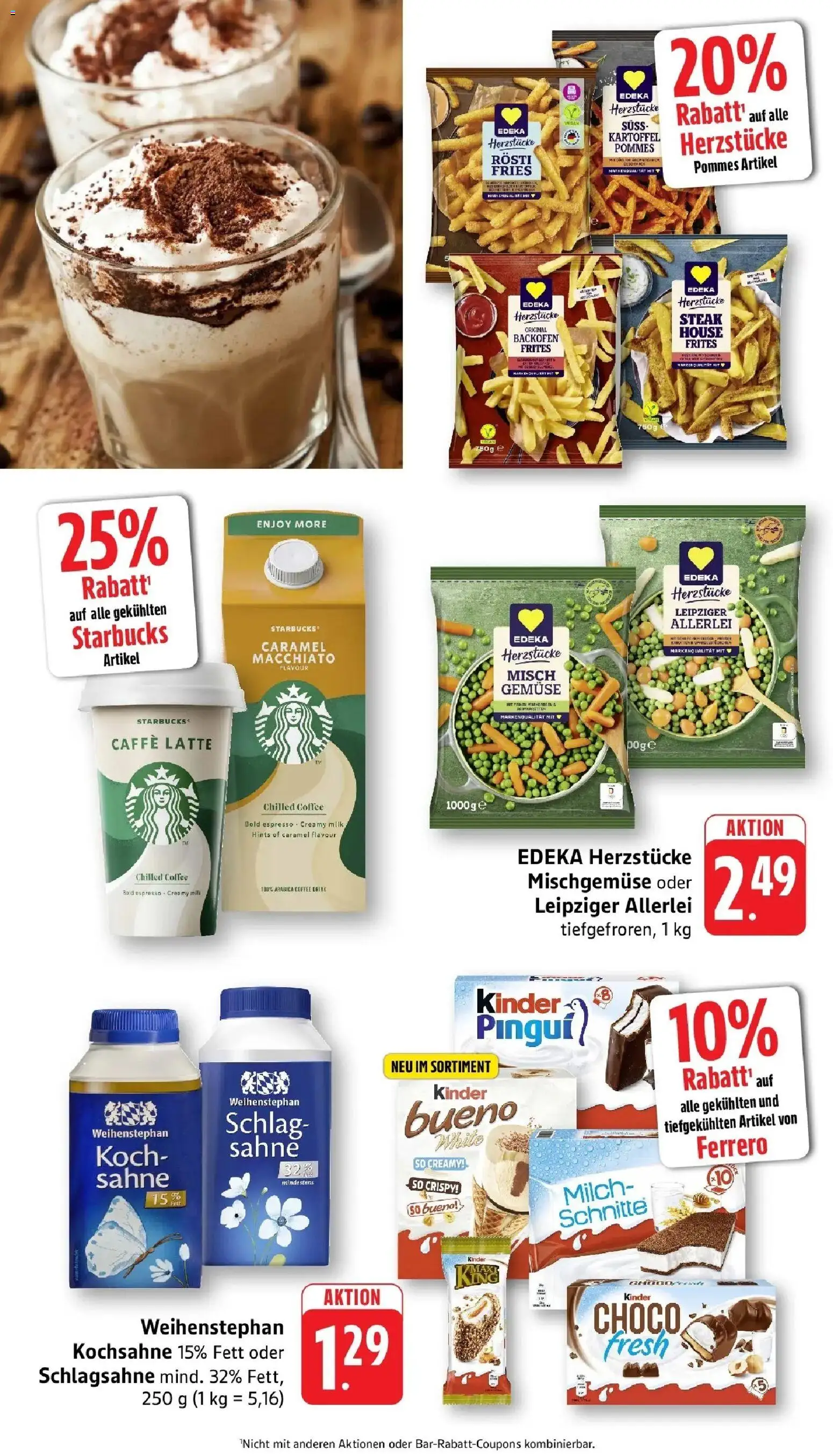 Angebote – gültig ab 20.04.2026 | Seite: 4 | Produkte: Schlagsahne, Milch, Pommes, Steak