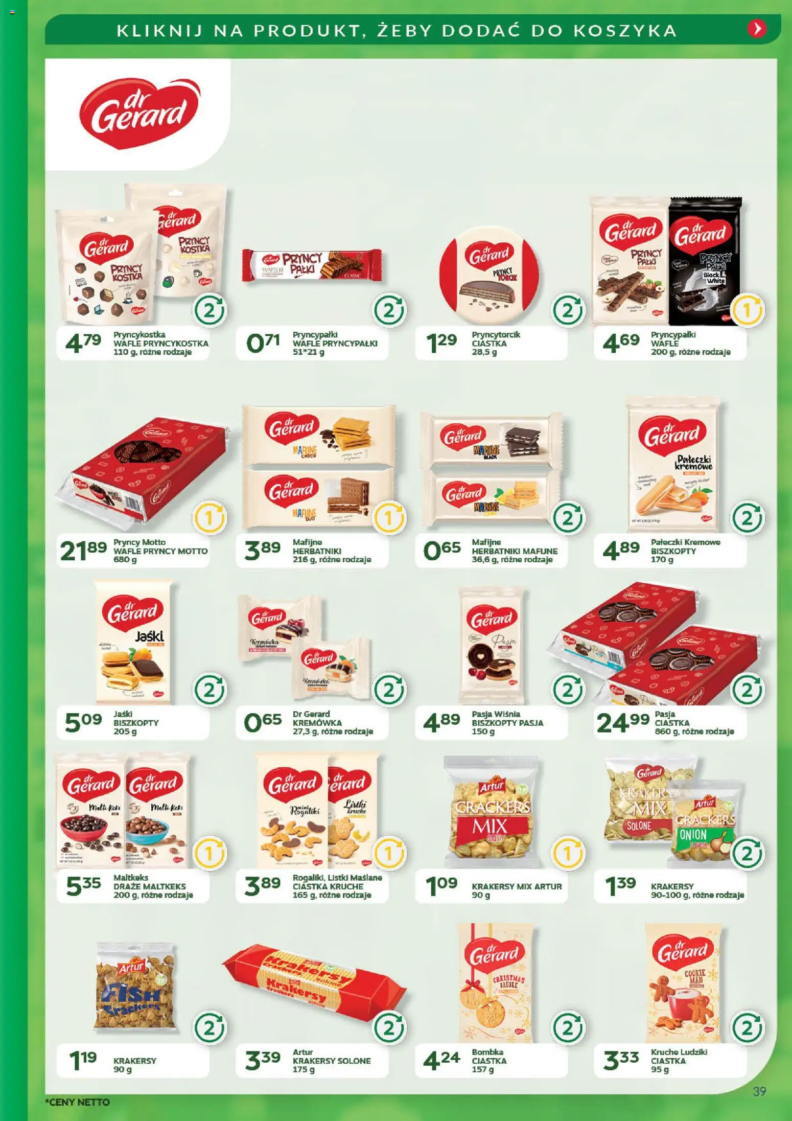 Eurocash Gazetka - Promocje na okrągło od 03.11.2025 | Strona: 39 | Produkty: Wafle, Ciastka kruche, Krakersy, Ciastka