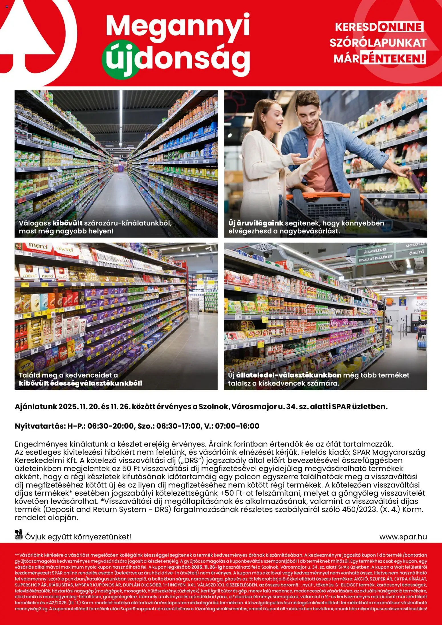 Spar akciós ujság - amely érvényes a következő dátumtól: 20.11.2025 | Oldal: 2 | Termékek: Szőlő, Bútor, Öblítő