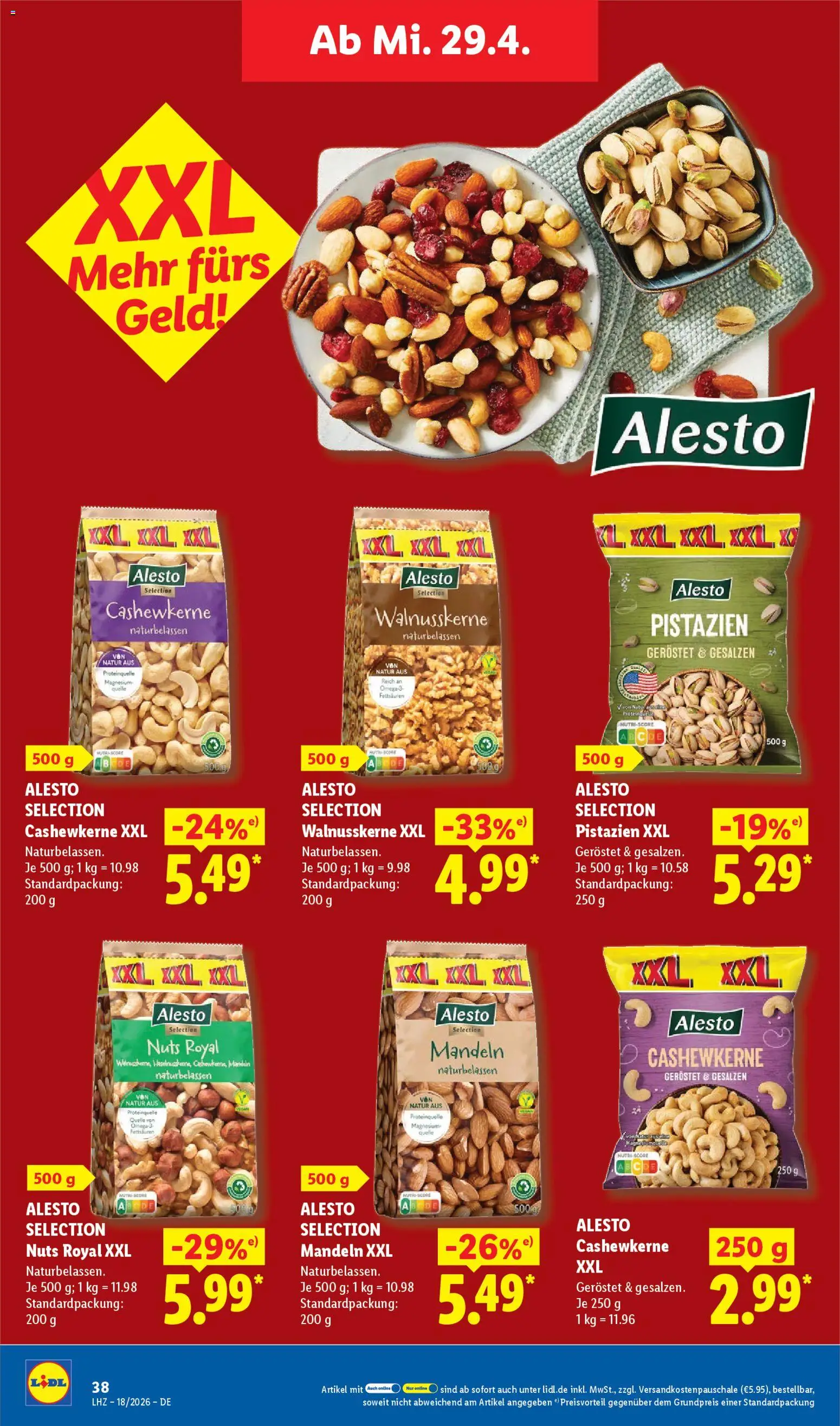 Lidl Prospekt – gültig ab 27.04.2026 | Seite: 58 | Produkte: Tür, Mandeln, Pistazien