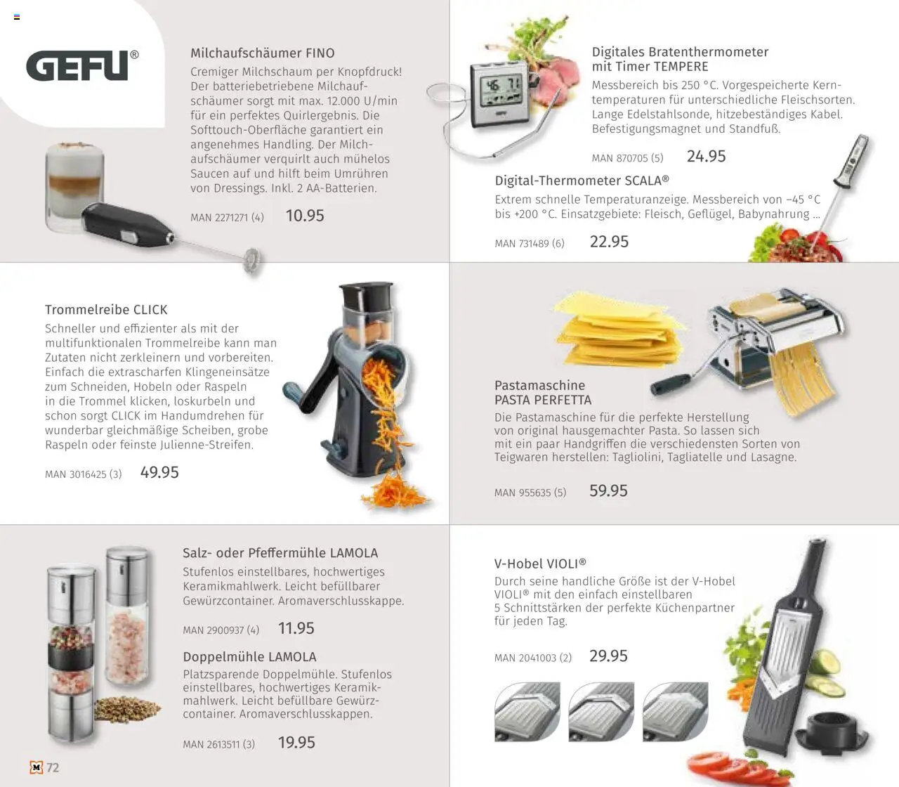 Müller Haushaltskatalog – gültig ab 03.10.2025 | Seite: 72 | Produkte: Thermometer, Milch, Salz, Pasta