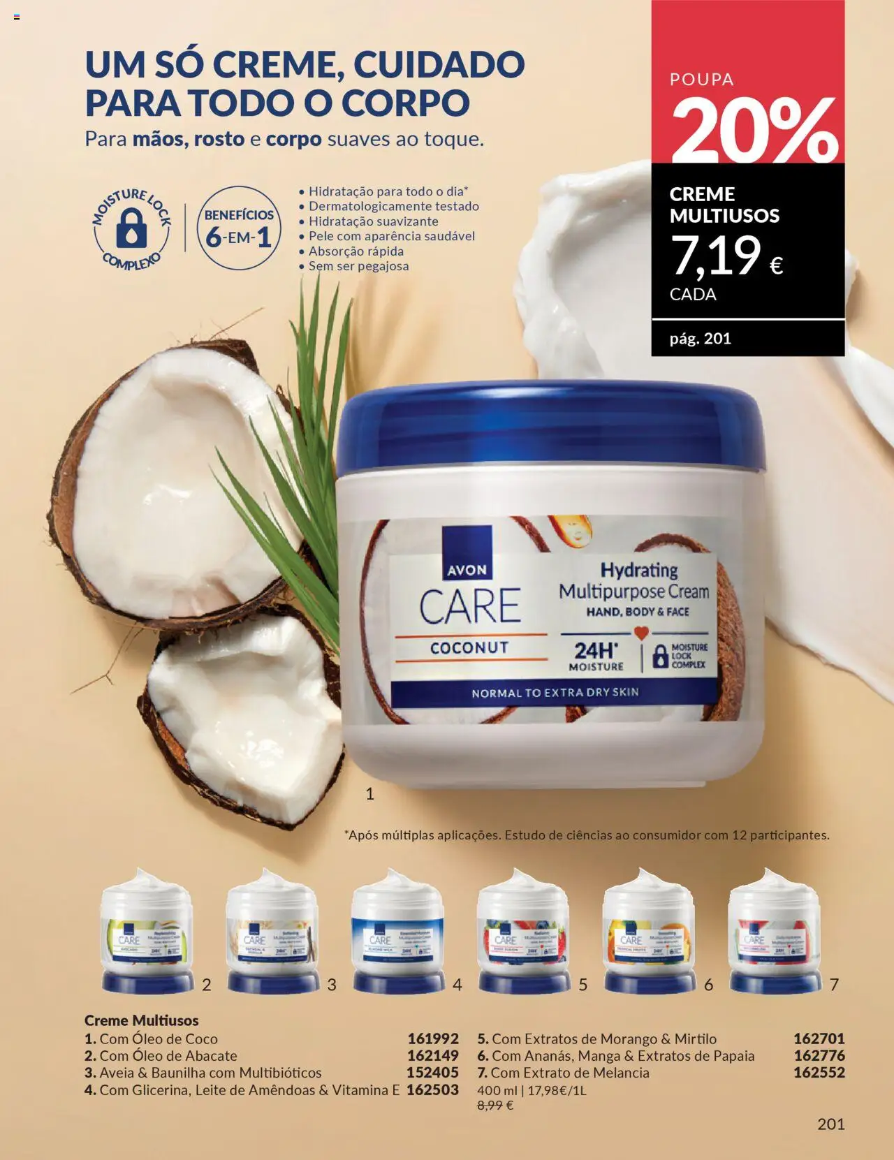 Catálogo Avon Campanha 10 │ válido de 01.10.2025 | Página: 201 | Produtos: Amêndoas, Leite, Abacate, Creme