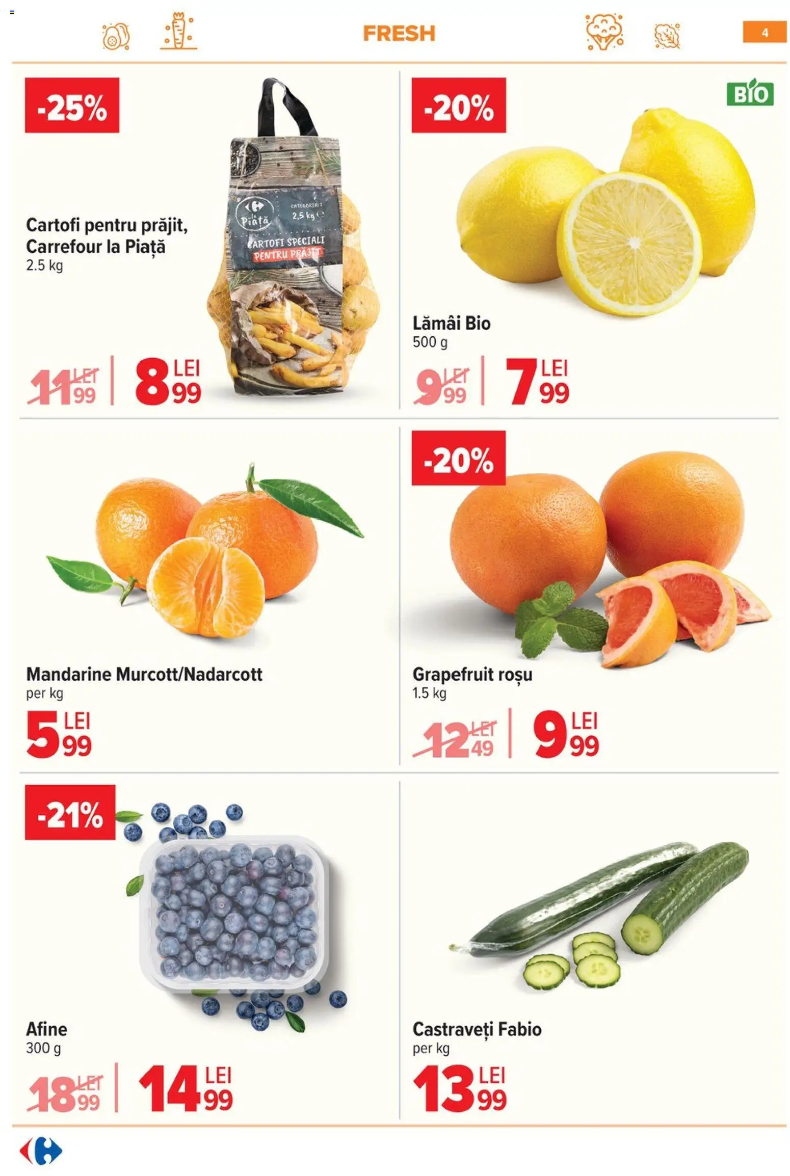 Noul catalog Carrefour – valabil de la 14.01.2026 | Pagină: 5 | Produse: Şerit ödül, Afine, Mandarine, Castraveți