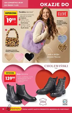 Pogląd oferty "Biedronka gazetka - Hity i inspiracje" - ważna od 24.01.2026 | Strona: 40 | Produkty: Buty, Torebka, Torebki