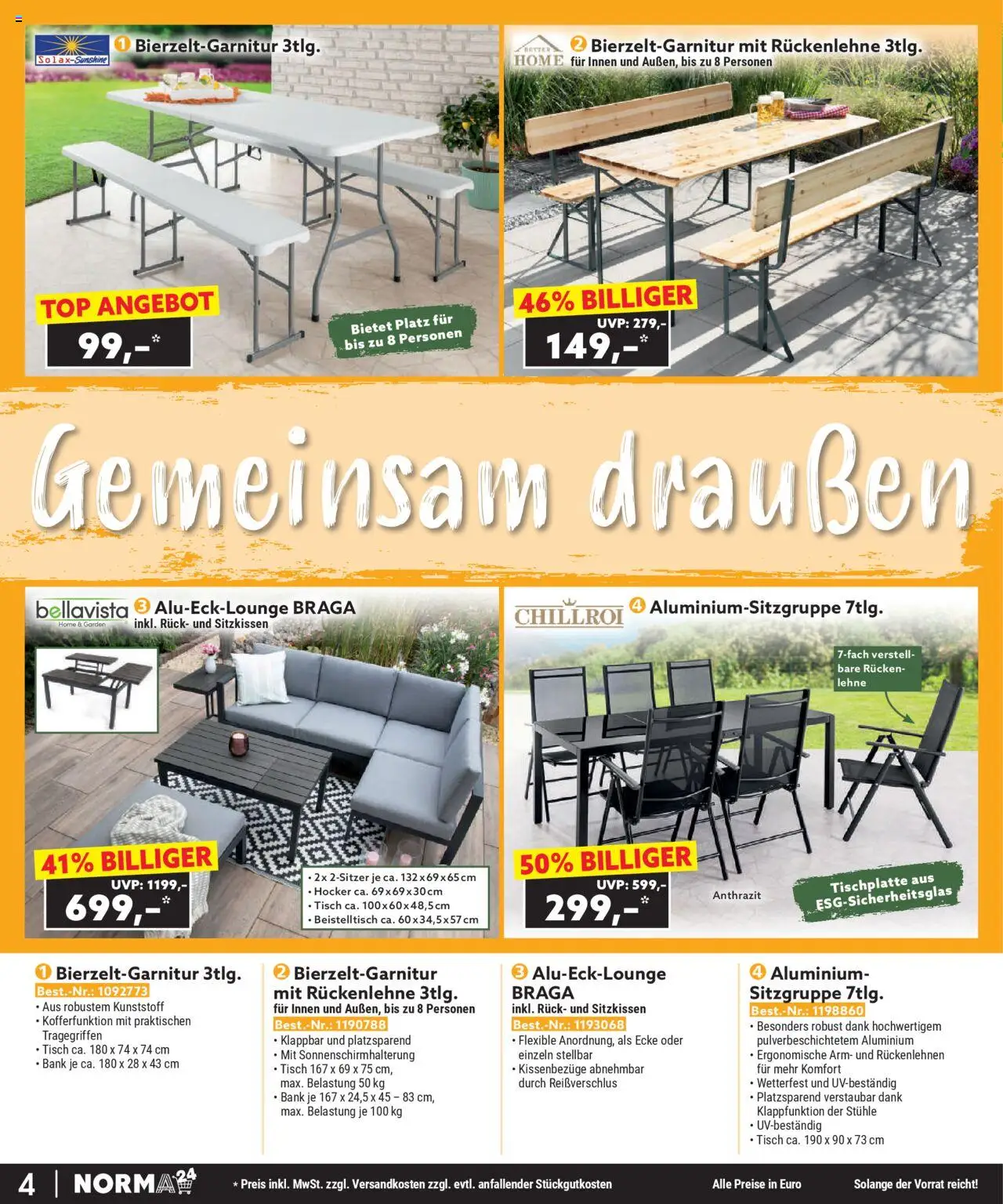 Norma - Bestellmagazin gültig ab 01.08.2025 | Seite: 4 | Produkte: Tisch