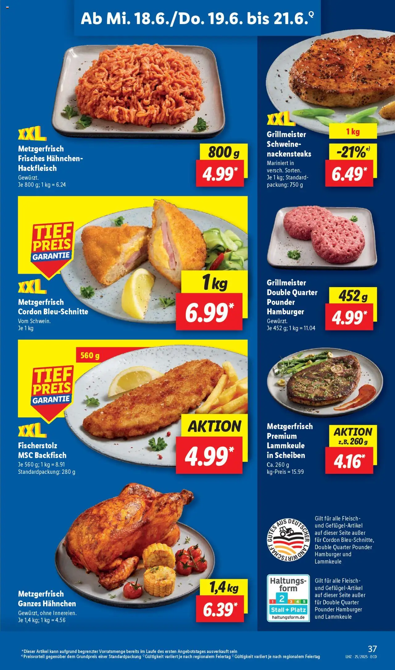 Lidl Prospekt 	 - gültig ab dem 16.06.2025 | Seite: 53 | Produkte: Nackensteaks, Hahnchen, Fleisch, Hackfleisch