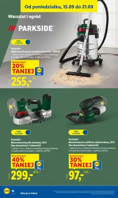 Parkside® Akumulatorowa szlifierka mimośrodowa, 20 V (bez akumulatora i ładowarki), Akumulatorowa szlifierka mimośrodowa, 20 V (bez akumulatora i ładowarki) od 15.09.2025 | Strona: 38