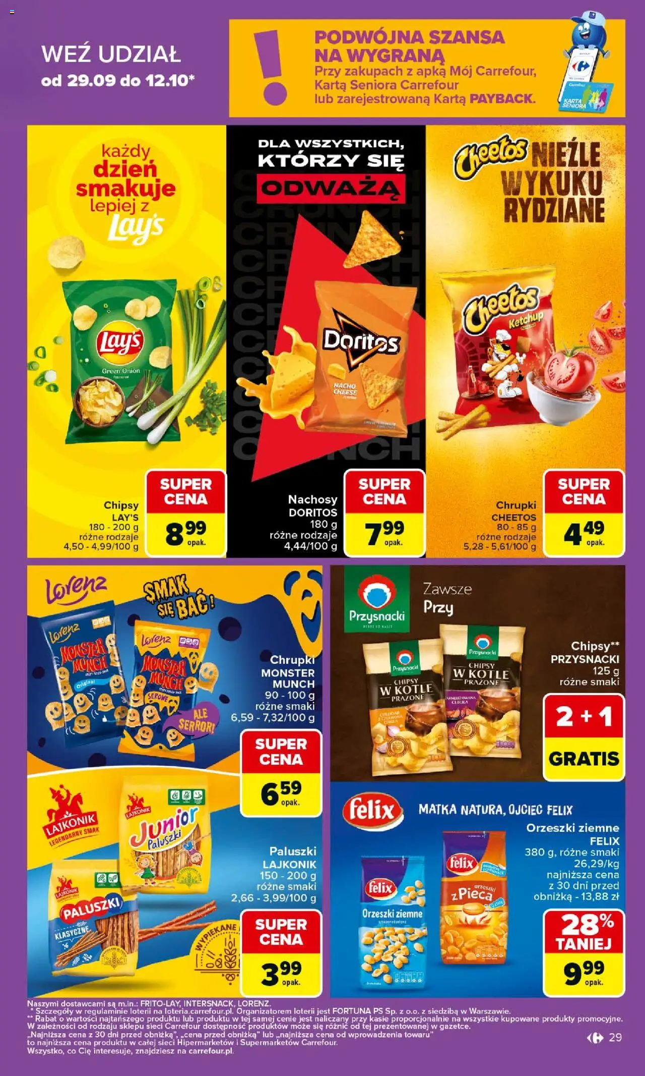 Carrefour Gazetka od 06.10.2025 | Strona: 29 | Produkty: Chipsy, Chrupki, Doritos, Paluszki