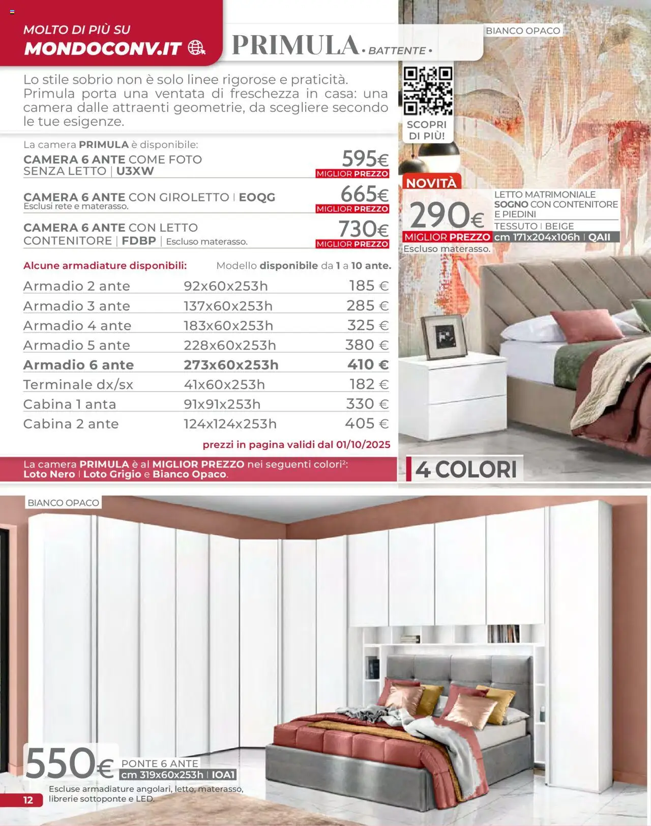 Volantino Mondo Convenienza del 09.09.2025 | Pagina: 14 | Prodotti: Letto matrimoniale, Contenitore, Letto, Armadio
