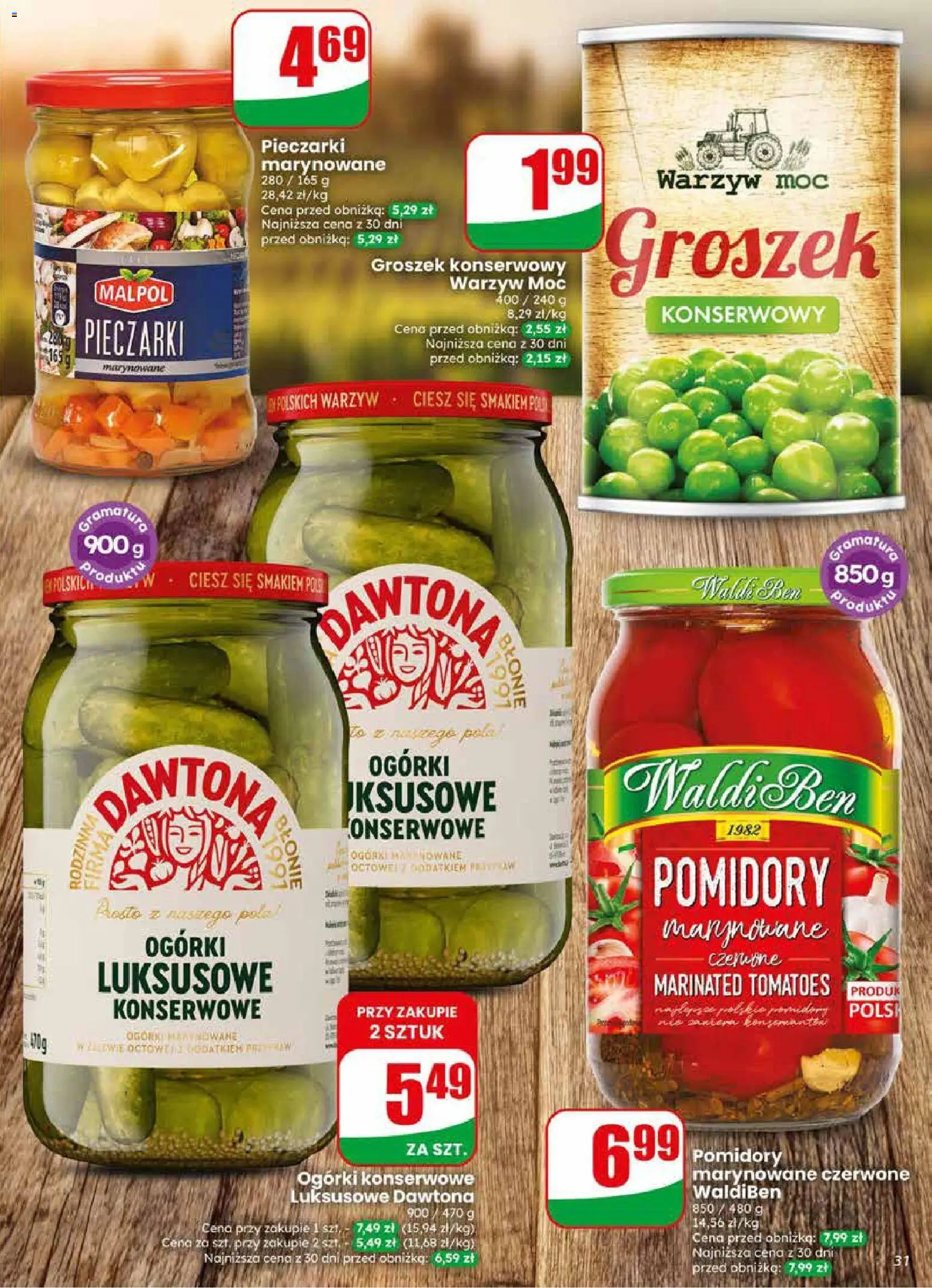 Dino gazetka od 29.04.2026 | Strona: 31 | Produkty: Groszek, Groszek konserwowy, Pomidory, Ogórki