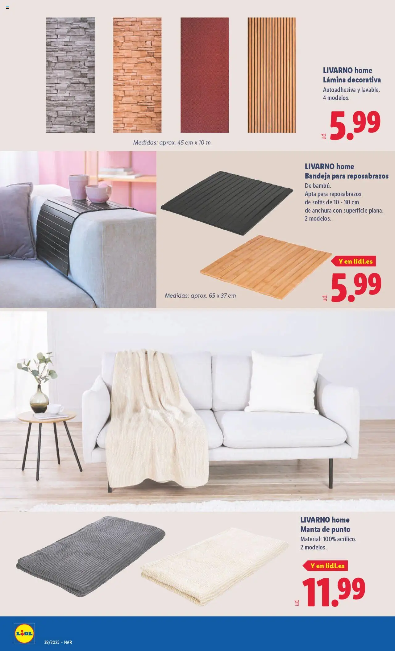 Lidl folleto de bazar │ válido desde el 15.09.2025 | Página: 12 | Productos: Manta, Sofá, Bandeja