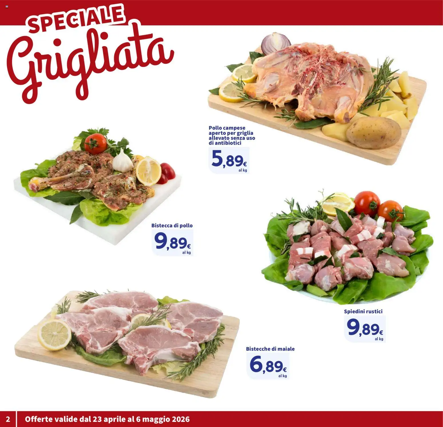Volantino SIGMA del 23.04.2026 | Pagina: 2 | Prodotti: Pollo, Maiale, Rustici, Spiedini