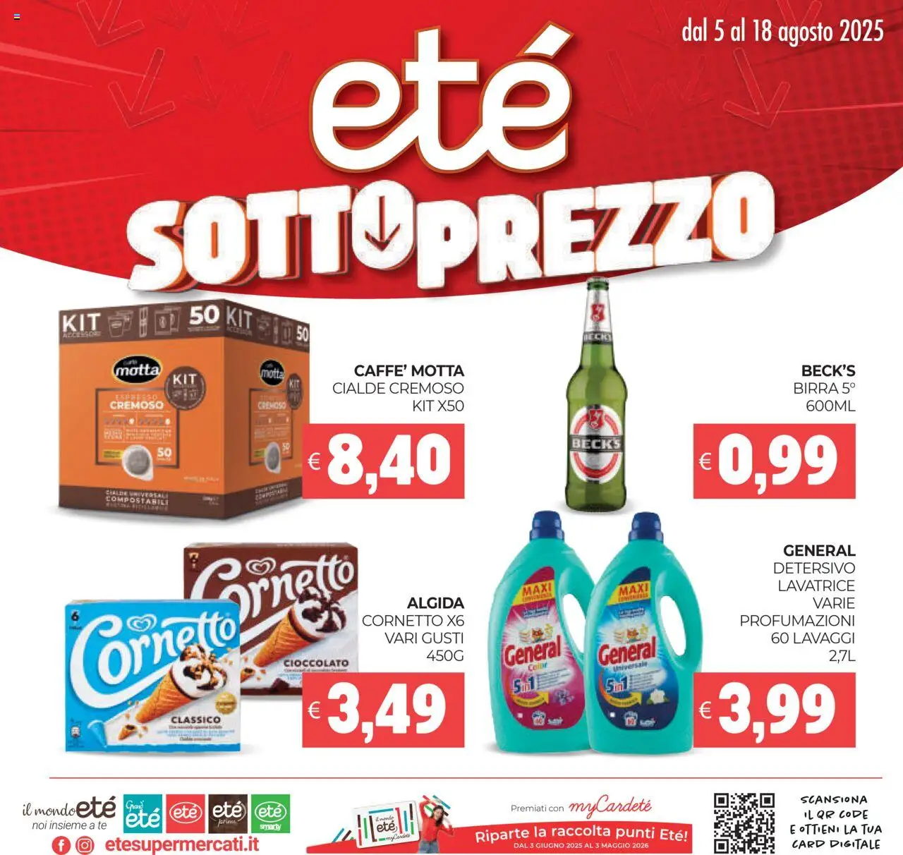Volantino Eté del 05.08.2025 | Pagina: 1 | Prodotti: Cioccolato, Birra, Tè, Lavatrice