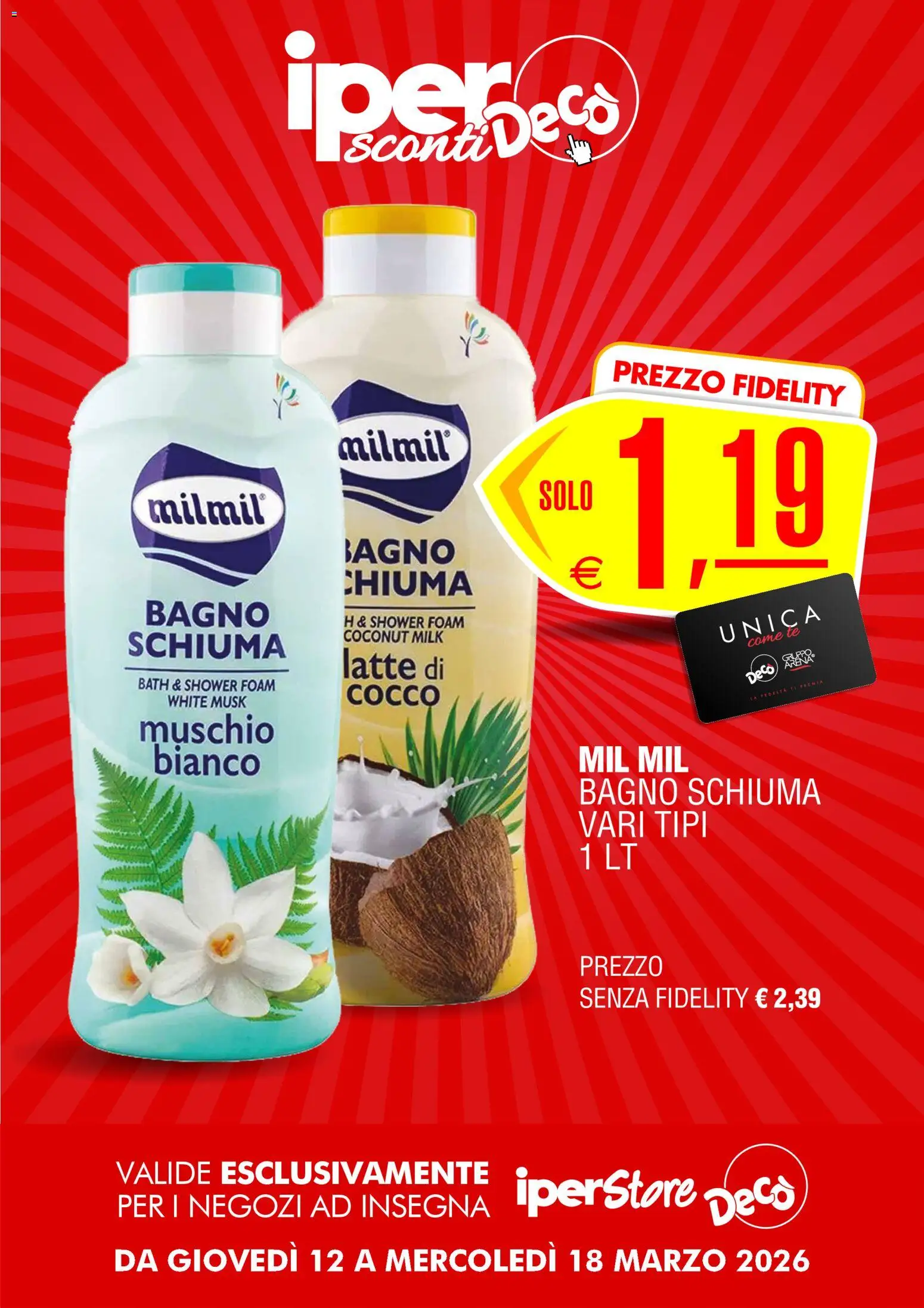Volantino Decò del 12.03.2026 | Pagina: 8 | Prodotti: Tè, Latte, Cocco, Bagno