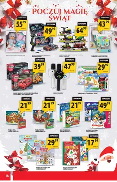 Pogląd oferty "Arhelan Gazetka" - ważna od 05.12.2025 | Strona: 18 | Produkty: Radio, Mikrofon, Lalka, Naklejki