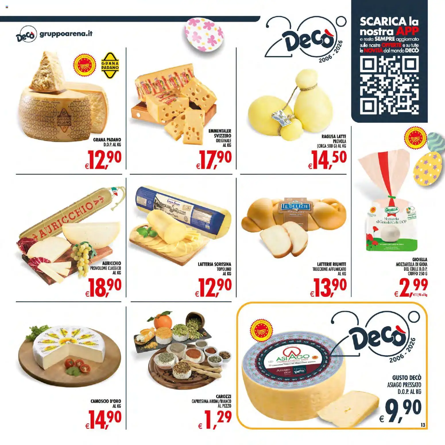 Volantino Decò del 27.03.2026 | Pagina: 13 | Prodotti: Provolone, Mozzarella, Formaggio, Grana Padano