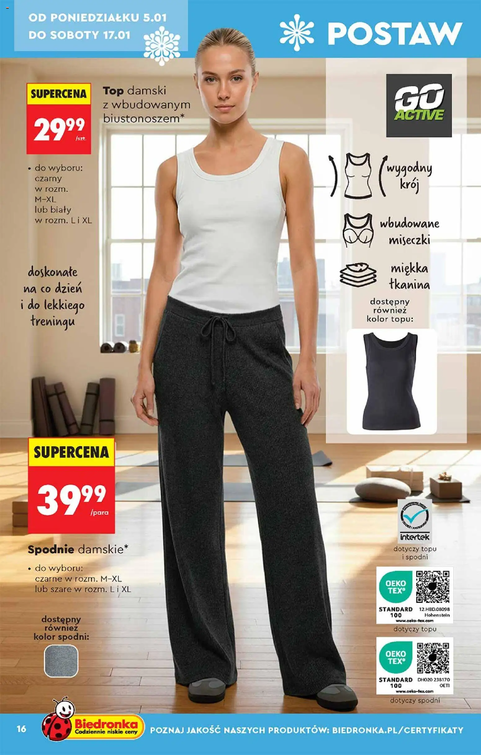 Biedronka gazetka - Hity i inspiracje od 05.01.2026 | Strona: 16 | Produkty: Top, Spodnie