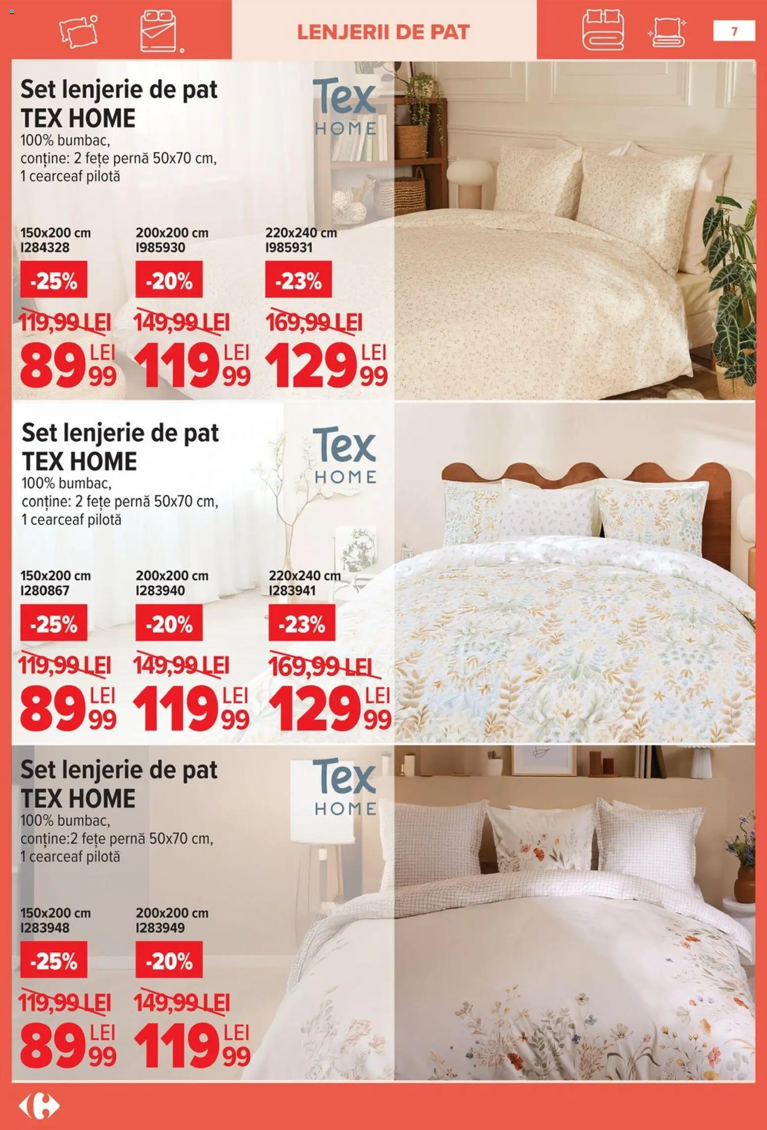 Noul catalog Carrefour – valabil de la 14.01.2026 | Pagină: 7 | Produse: Pat, Lenjerie de pat, Pernă, Pilotă