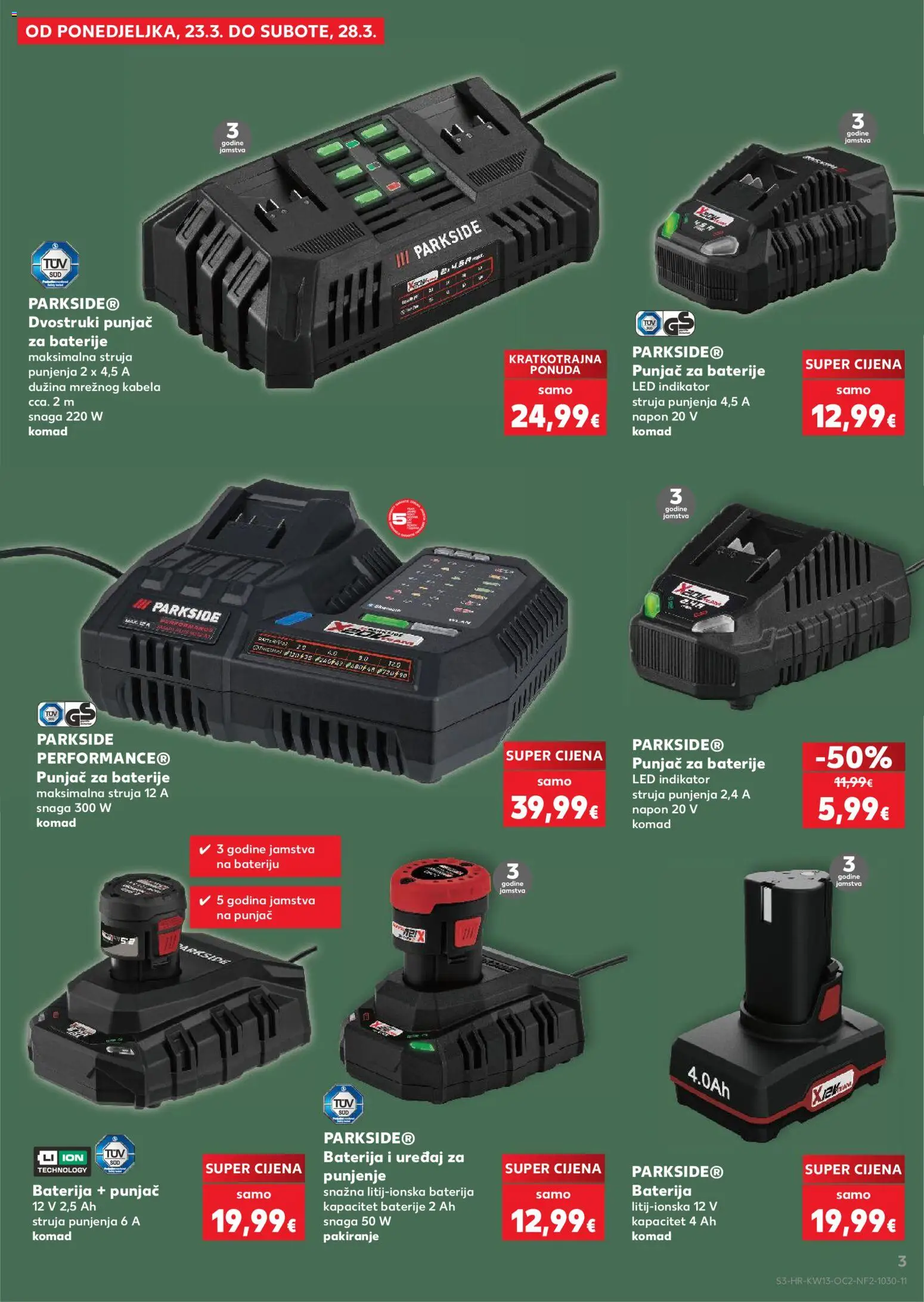 Kaufland katalog | vrijedi od 25.03.2026 | Stranica: 3 | Proizvodi: Baterija, Baterije, Parkside