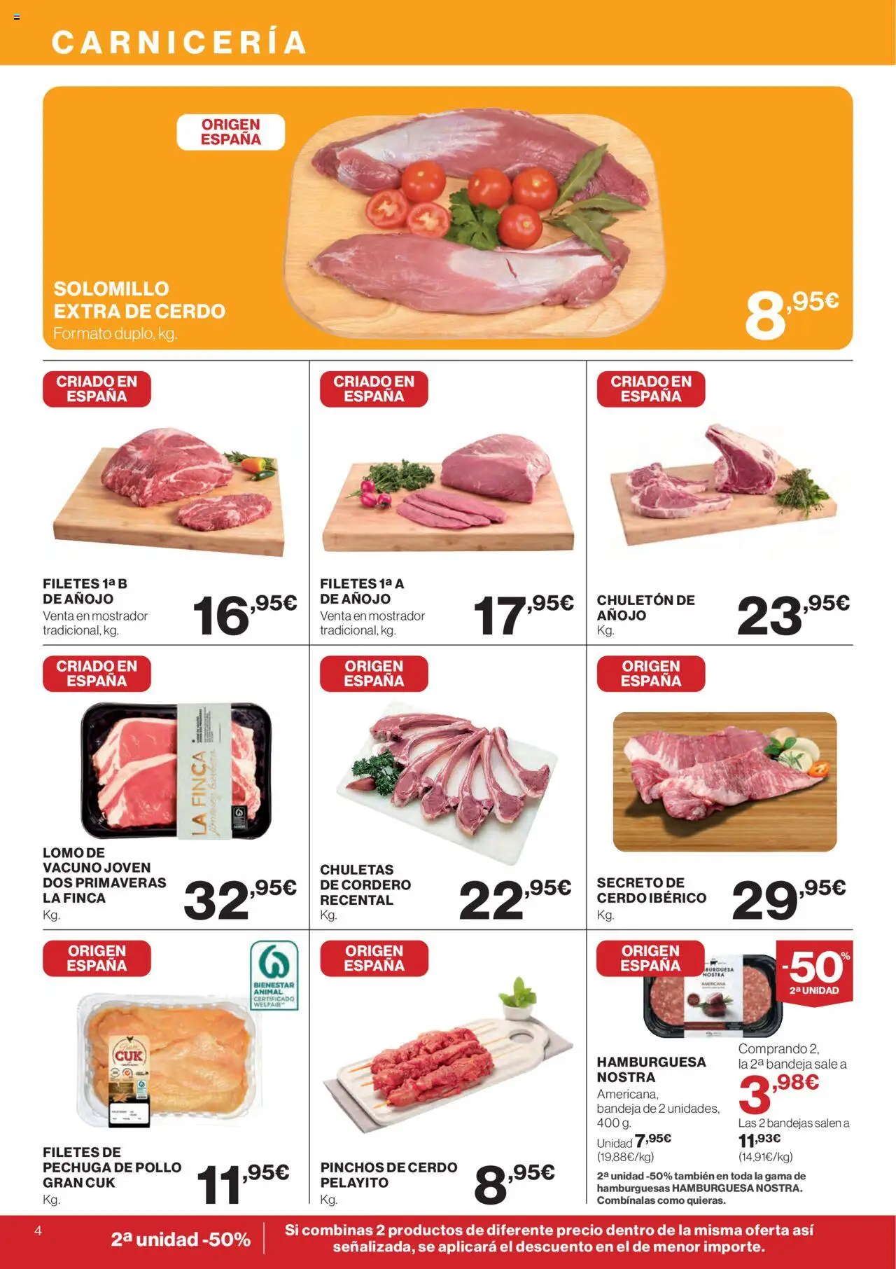 Supercor folleto │ válido desde el 14.08.2025 | Página: 4 | Productos: Chuletas de cordero, Cerdo, Σοκολατούχο γάλα, Bandeja