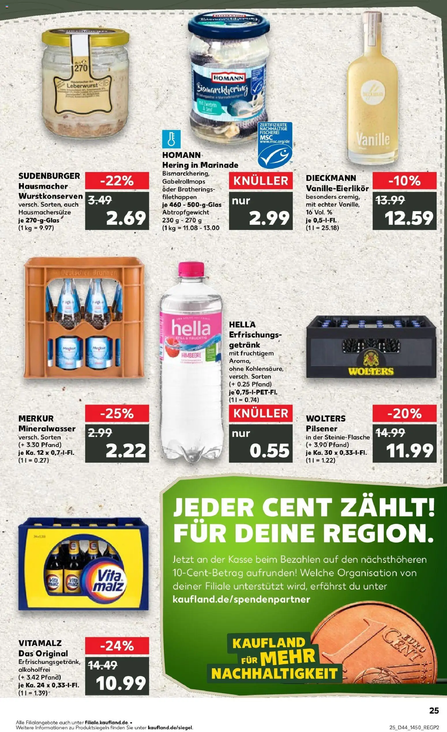 Kaufland prospekt Helmstedt	 – gültig ab 30.10.2025 | Seite: 25 | Produkte: Mineralwasser, Hella, Himbeere
