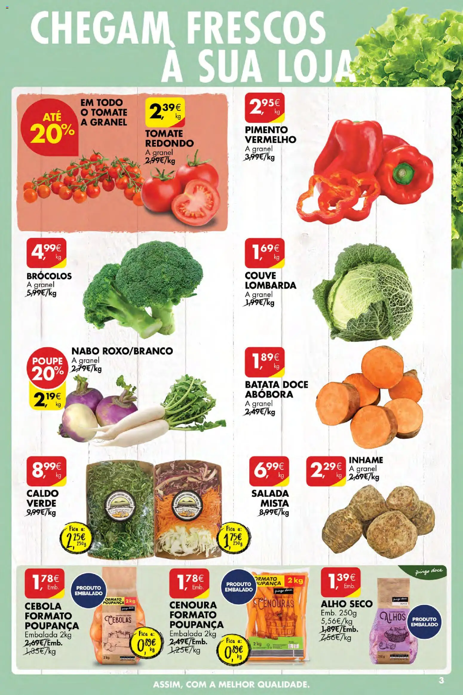 Pingo Doce Poupe Esta Semana Açores │ válido de 23.10.2025 | Página: 3 | Produtos: Brócolos, Abóbora, Cenoura, Salada