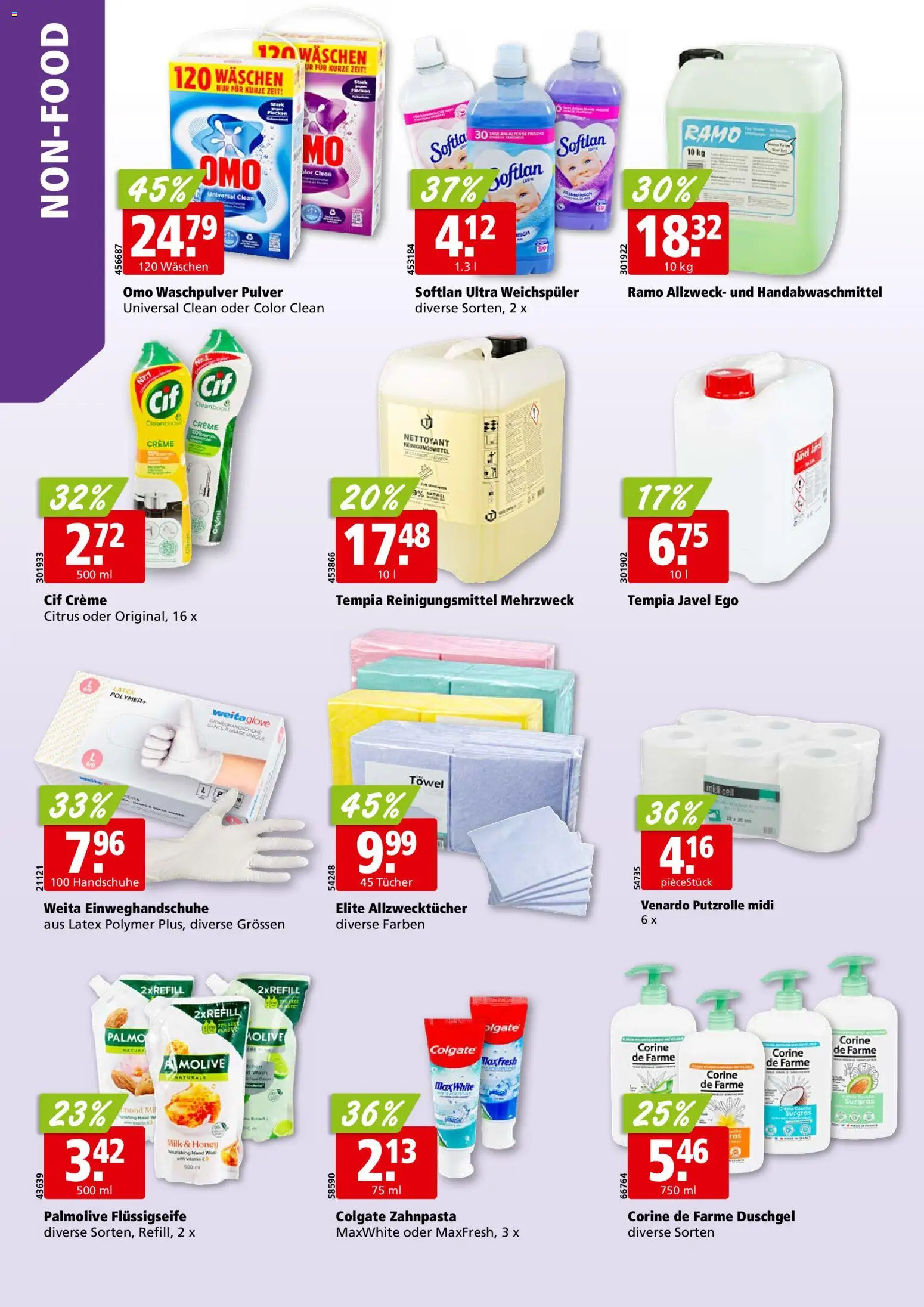 Aligro aktionen Chavannes, Matran, Genf, Sitten – gültig ab 27.05.2026 | Seite: 30 | Produkte: Duschgel, Waschpulver, Handschuhe, Creme