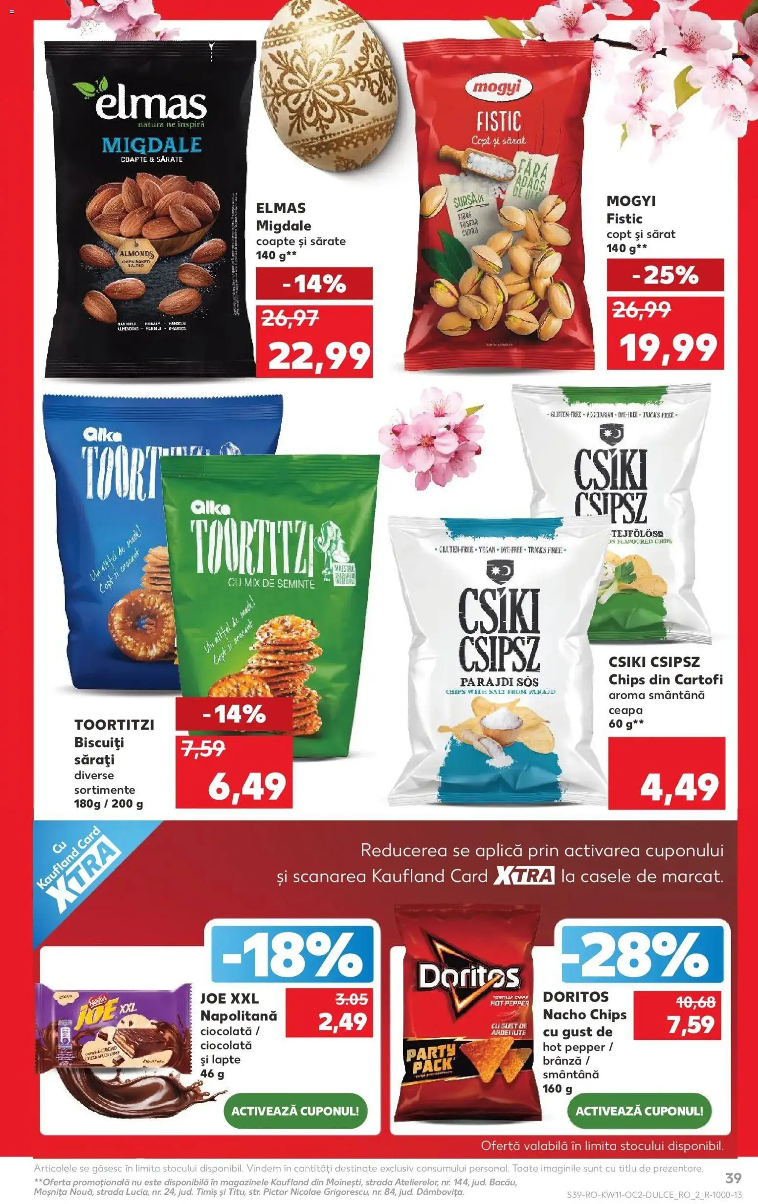Noul catalog Kaufland – valabil de la 11.03.2026 | Pagină: 39 | Produse: Migdale, Brânză, Fistic, Biscuiți