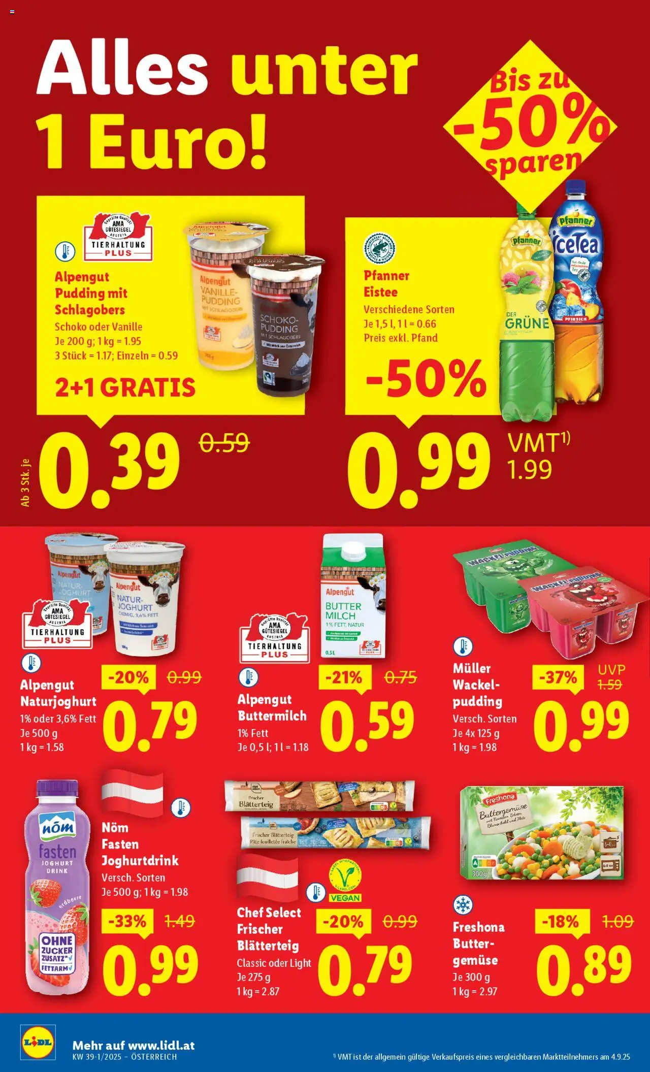 Lidl Flugblatt - Altenmarkt im Pongau, St. Johann im Pongau, Zell am See gültig ab 18.09.2025 | Seite: 38 | Produkte: Gemüse, Zucker, Milch, Joghurt