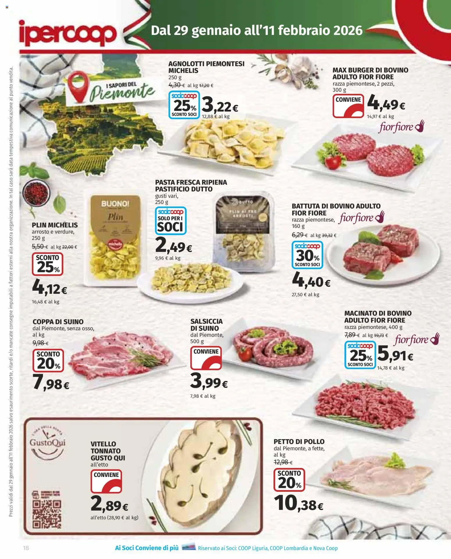 Volantino Ipercoop del 29.01.2026 | Pagina: 18 | Prodotti: Bovino, Arrosto, Data, Vitello