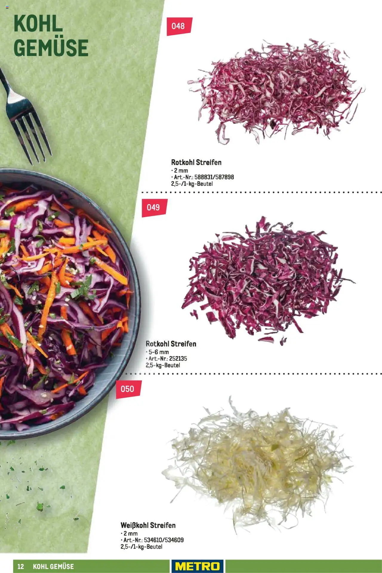 Metro Schnittwaren Spezial - gültig ab dem 04.02.2025 | Seite: 12 | Produkte: Rotkohl, Gemüse