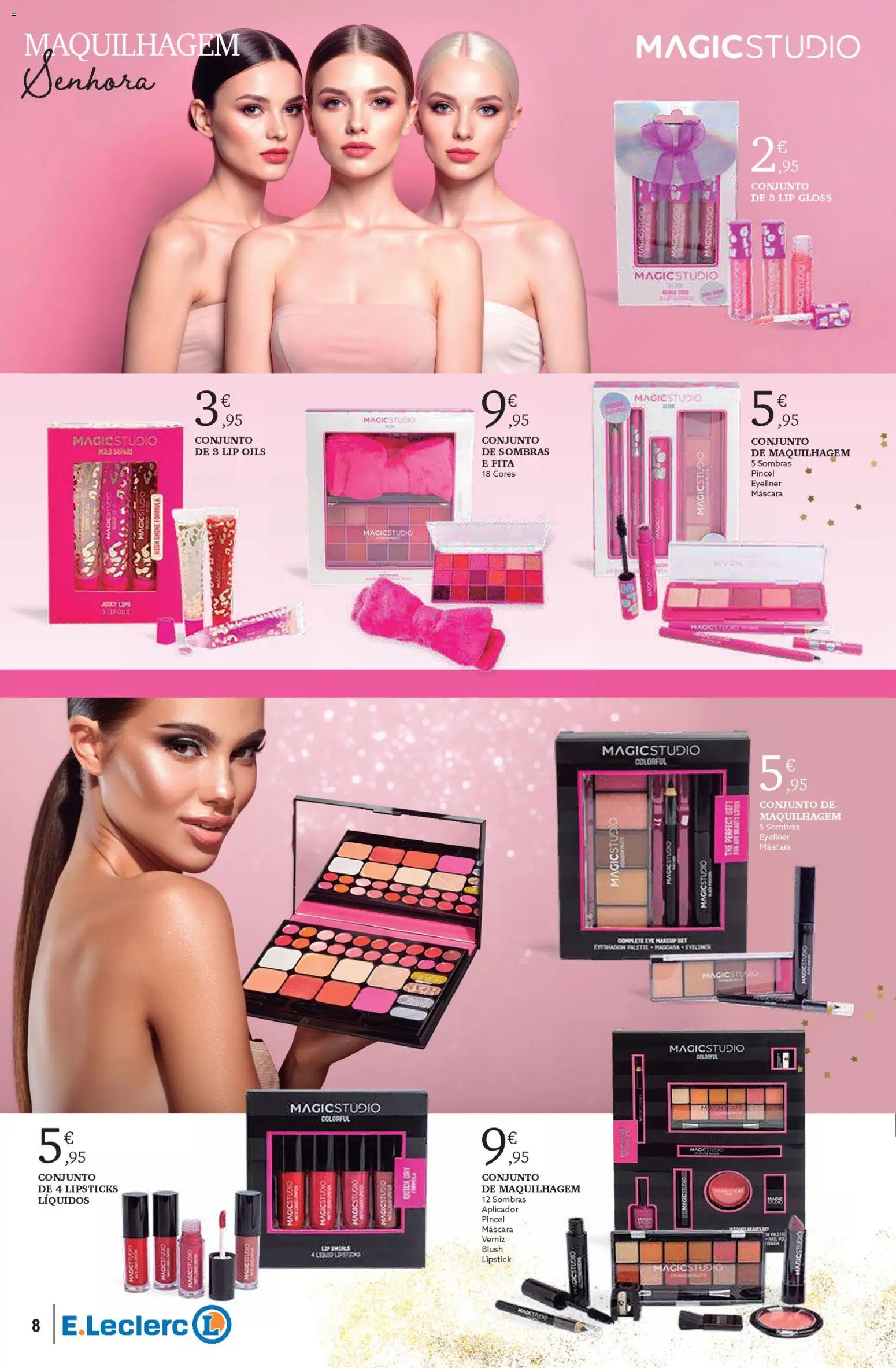 E.Leclerc - Folheto Conjuntos de Natal │ válido de 04.11.2025 | Página: 8 | Produtos: Gloss, Maquilhagem, Sombras, Verniz