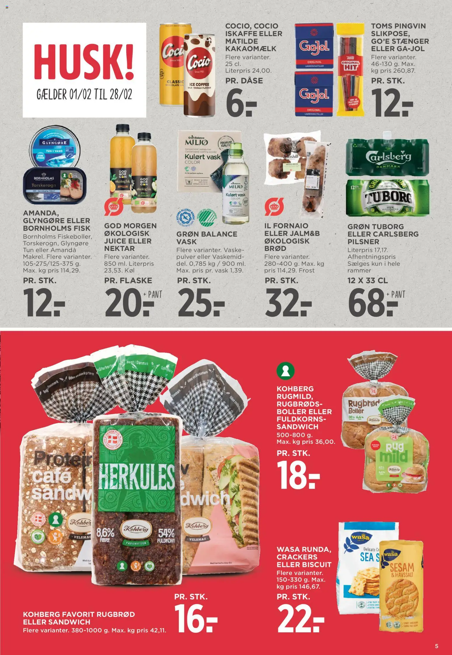 Meny tilbudsavis – gyldig fra 13.02.2026 | Side: 6 | Produkter: Rammer, Juice, Fisk, Tun