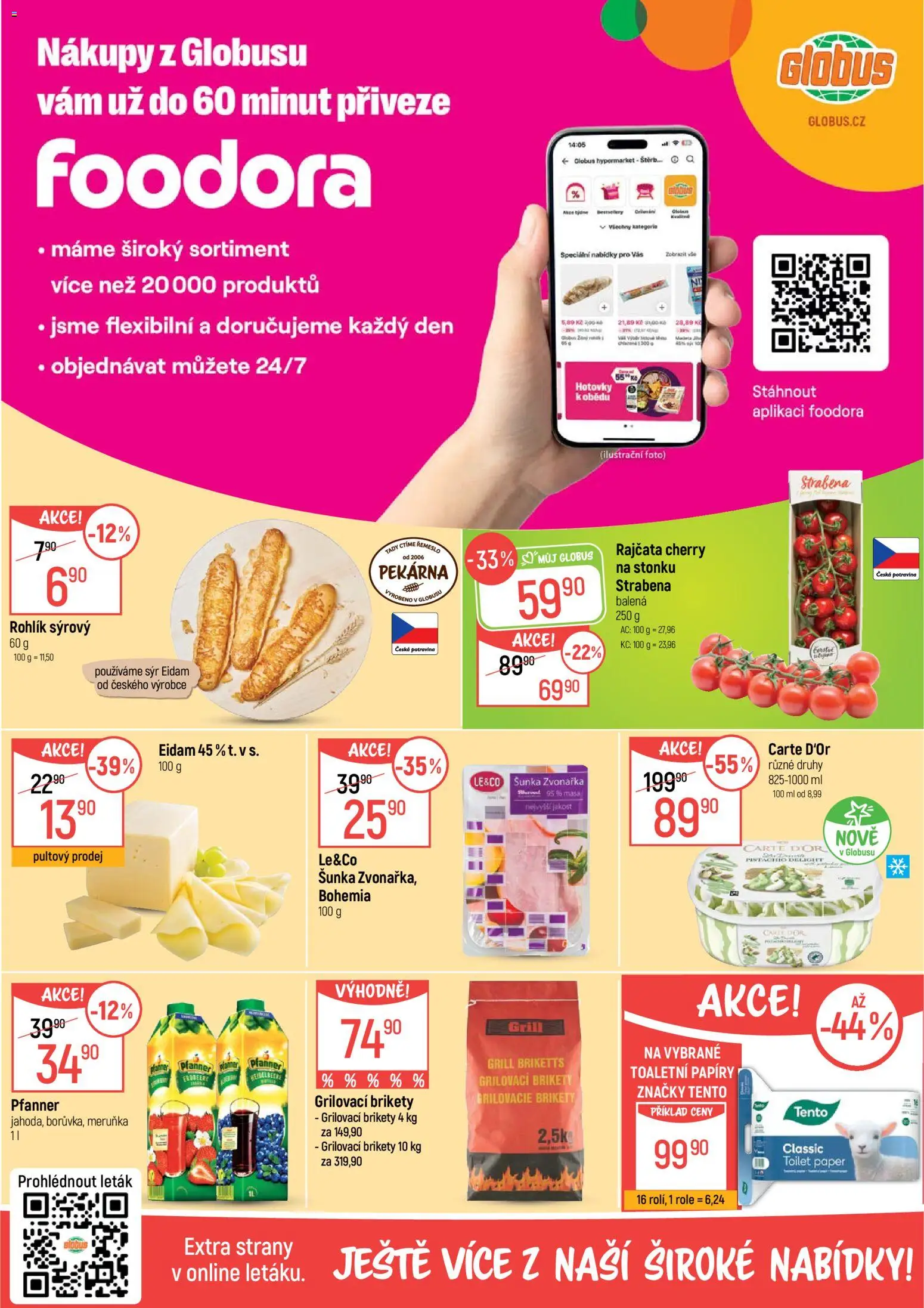 Globus leták - Trmice od 22.04.2026 | Strana: 2 | Produkty: Sýr, Šunka, Rajčata, Hotovky