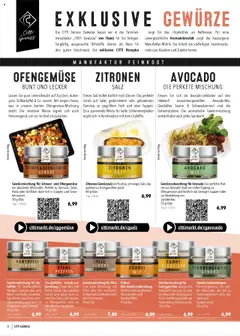 ZITRONEN SALZ, Zitronen-Gewürzsalz ein frisches, zitroniges Salz, das optimal zu Fischgerichten passt. 80-g-Glas – gültig ab 16.04.2025 | Seite: 8 | Produkte: Pfannkuchen, Fisch, Pasta, Steak