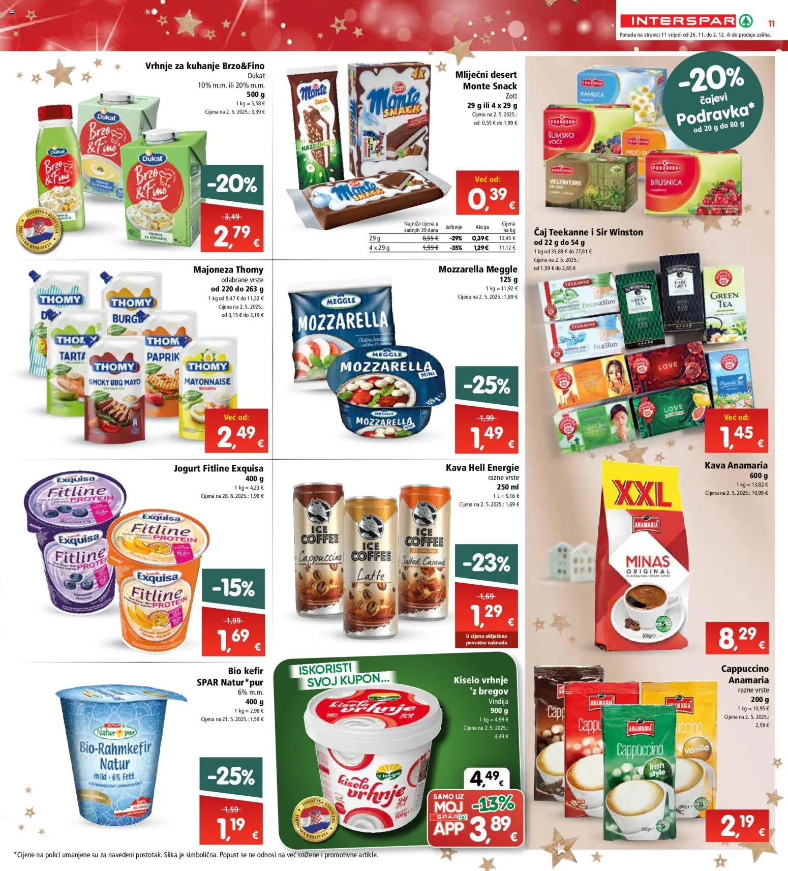 Interspar katalog | vrijedi od 26.11.2025 | Stranica: 13 | Proizvodi: Vindija, Voće, Cappuccino, Brusnica